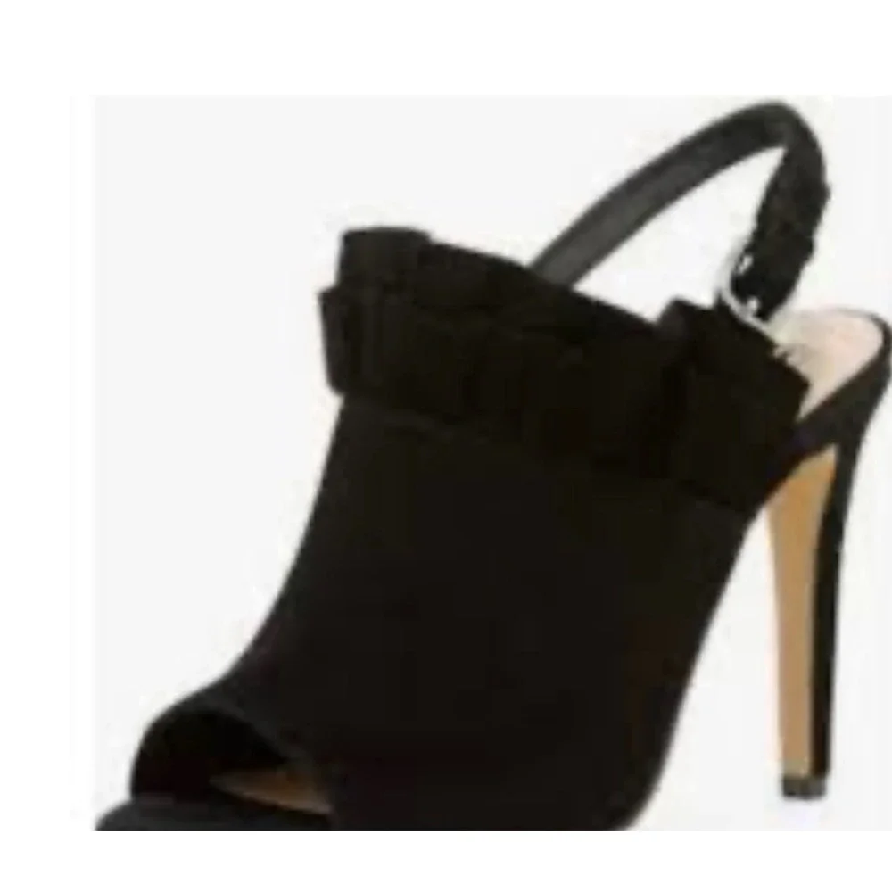 Karl Lagerfeld Paris Lanka ruffled suede slingback 4